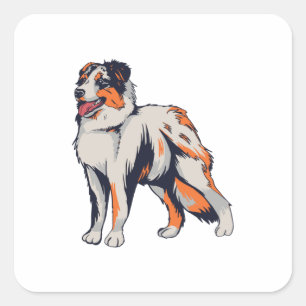 Aussie - Australian Shepherd Dog Square Sticker
