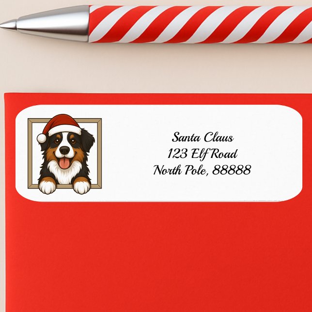 Aussie Australian Shepherd Holiday Return Address Label (Creator Uploaded)