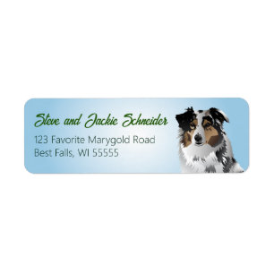 Aussie Blue Merle Address Label Return Address Label