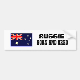 AUSSIE BORN & BRED BUMPER STICKER