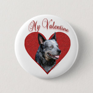 Aussie Cattle Dog My Valentine - Button