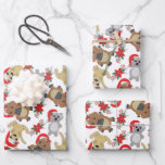Aussie Christmas Animal Wrapping Paper Sheet Set<br><div class="desc">These oh so cute Aussie animals are here to brighten up your Christmas. In Australia Christmas is Merry and Bright and usually hot! These beautiful Aussie animals sure know how to party like it's Summer. There is a Wombat, a Kangaroo, a Koala and a Platypus. These sweet wrapping paper sheets...</div>