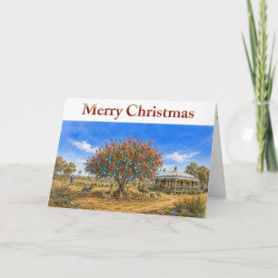 Aussie Christmas Bottlebrush Tree with Baubles Card