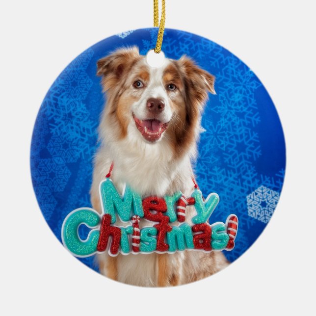 Aussie Christmas Ceramic Ornament (Front)