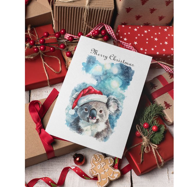 Aussie Christmas Cheer, Koala Bear custom Holiday Postcard (Creator Uploaded)