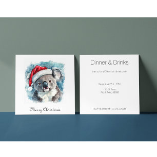 Aussie Christmas Cheer, Koala Bear custom Invitation