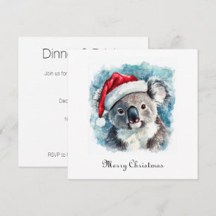 Aussie Christmas Cheer, Koala Bear custom Invitation