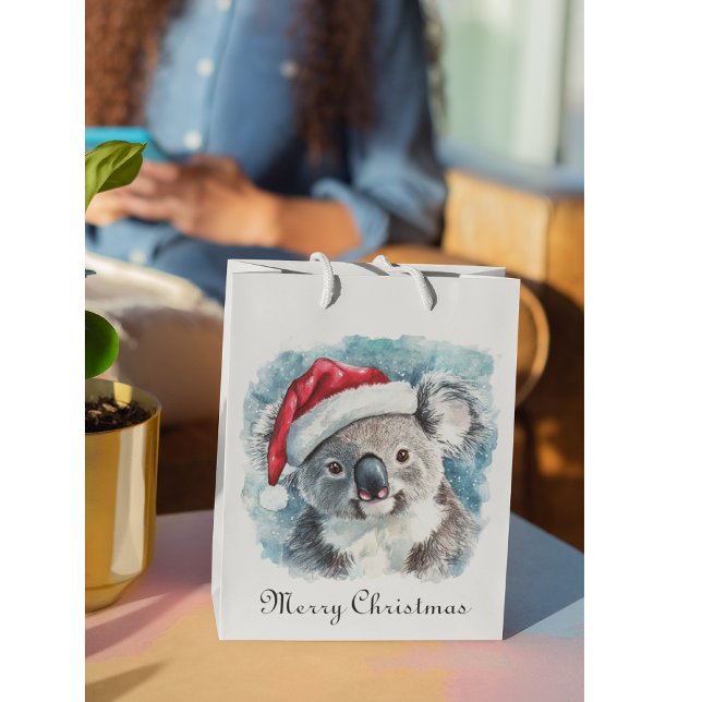 Aussie Christmas Cheer, Koala Bear custom Medium Gift Bag (Creator Uploaded)