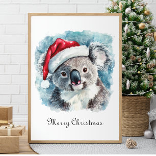 Aussie Christmas Cheer, Koala Bear custom Poster
