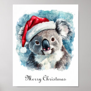 Aussie Christmas Cheer, Koala Bear custom Poster