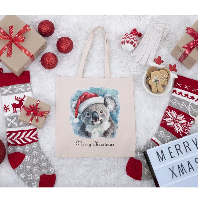Aussie Christmas Cheer, Koala Bear custom Tote Bag (Creator Uploaded)
