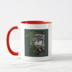 Aussie Christmas Koala with Candy Cane Mug