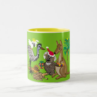 aussie christmas Two-Tone coffee mug