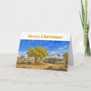 Aussie Christmas Wattle Tree with Baubles Card