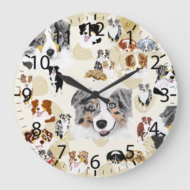 Aussie Collage Large Clock (Front)