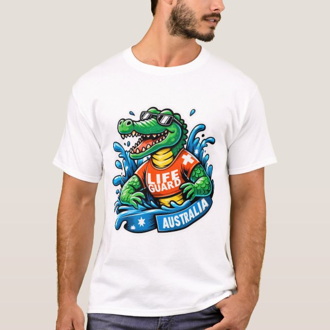 AUSSIE CROCODILE LIFE GUARD 2 T-Shirt (Front)