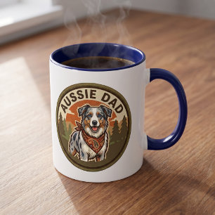 Aussie Dad Coffee Mug   Australian Shepherd Gift