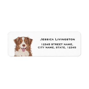aussie dog australian shepherd return address label