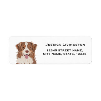 aussie dog australian shepherd return address label