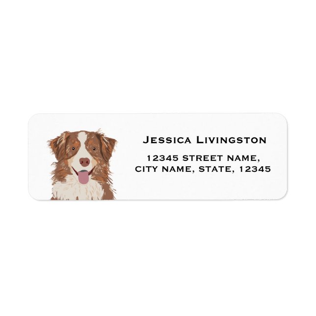 aussie dog australian shepherd return address label (Front)