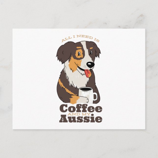 Aussie Dog Coffee Postcard (Front)