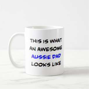 aussie dog dad, awesome coffee mug