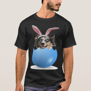 Aussie Dog Easter Bunny Egg Hunt Australian Sheph T-Shirt