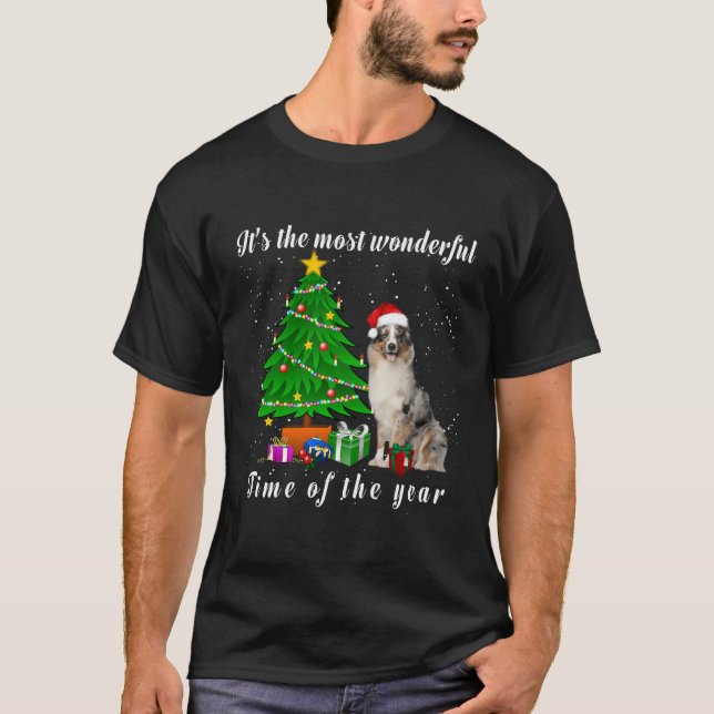 Aussie Dog It'S The Most Wonderful Time Of The Yea T-Shirt (Front)