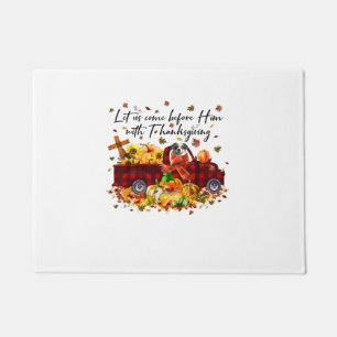 Aussie Dog Pumpkin Truck Fall Left Thanksgiving Ha Doormat