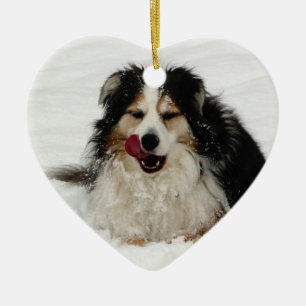 Aussie Dog Tongue Ceramic Ornament