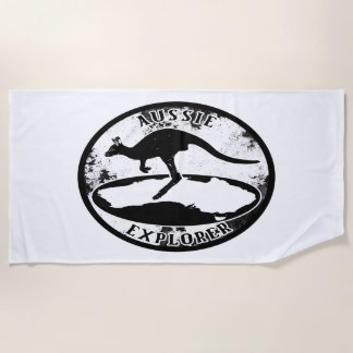 Aussie Explorer in grunge  Beach Towel