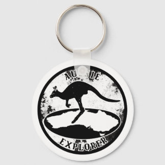 Aussie Explorer in grunge  Key Ring