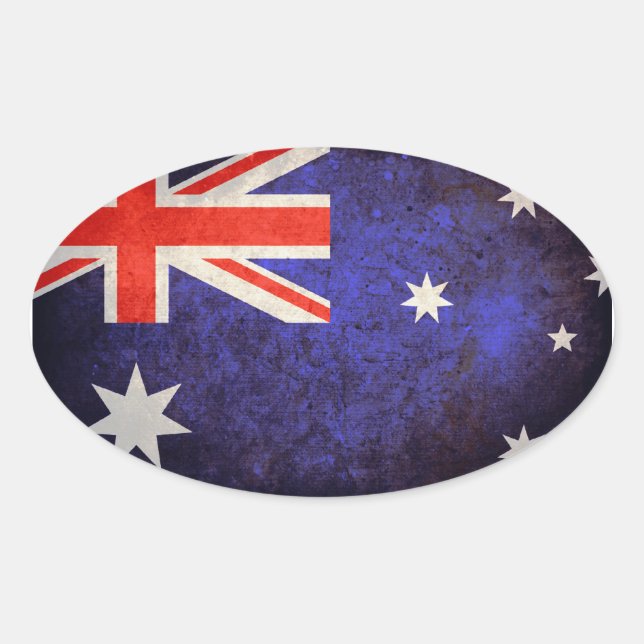 Aussie Flag Oval Sticker (Front)