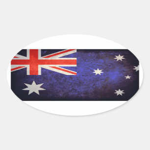 Aussie Flag Oval Sticker