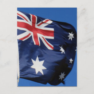 aussie flag wave postcard