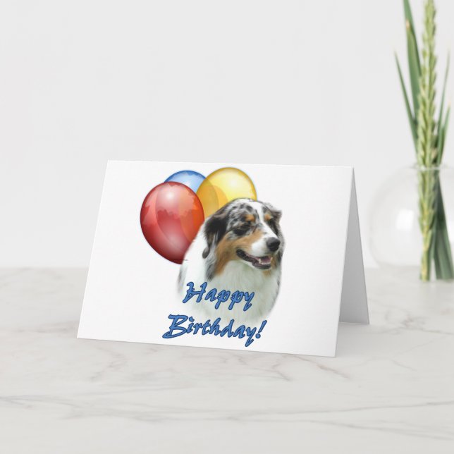 Aussie Happy Birthday Balloons Card (Front)