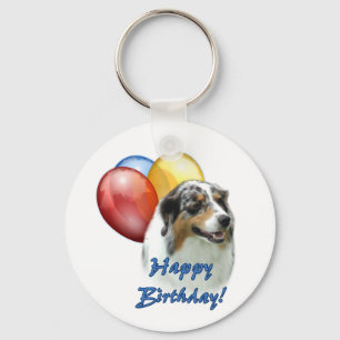 Aussie Happy Birthday Balloons Key Ring