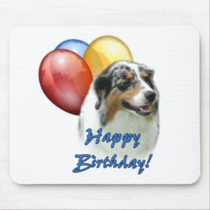 Aussie Happy Birthday Balloons Mouse Pad