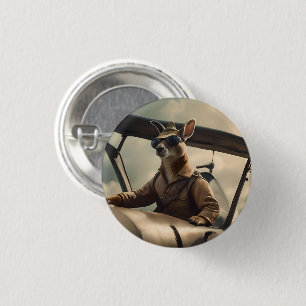 Aussie Kangaroo Pilot, 3 Cm Round Badge