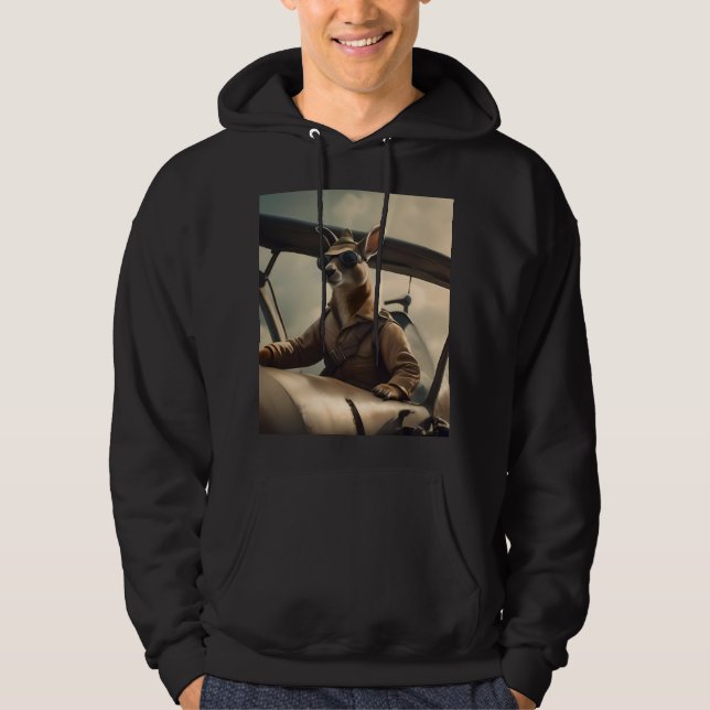 Aussie Kangaroo Pilot, Hoodie (Front)