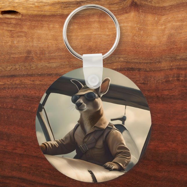 Aussie Kangaroo Pilot, Key Ring (Back)