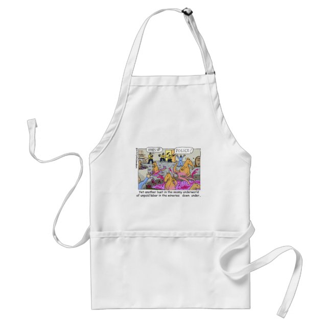 Aussie Kangaroo Wineries Funny Gifts & Tees Standard Apron (Front)
