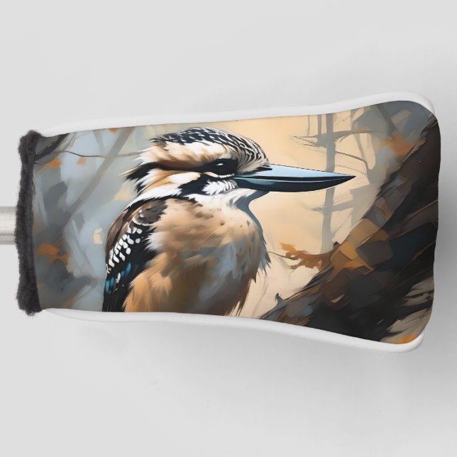 Aussie Kookaburra Oil Paint, Golf Putter Cover (Front)