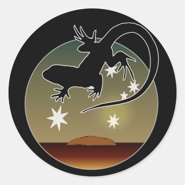 Aussie Lizard Icon Classic Round Sticker (Front)