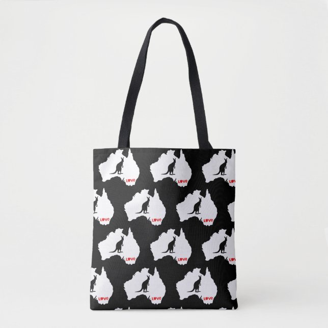 Aussie Love Kangaroo White Tote Bag (Front)