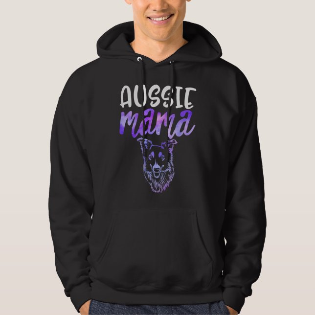 Aussie Mama Australian Shepherd Herding Dog Mom Da Hoodie (Front)