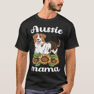 Aussie Mama Sunflower Australian Shepherd Women Mo T-Shirt