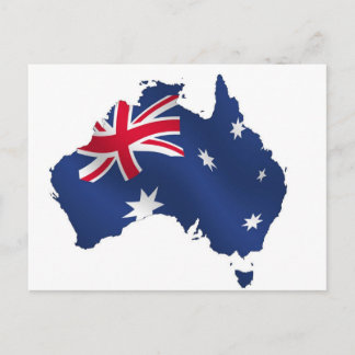 Aussie map flag postcard