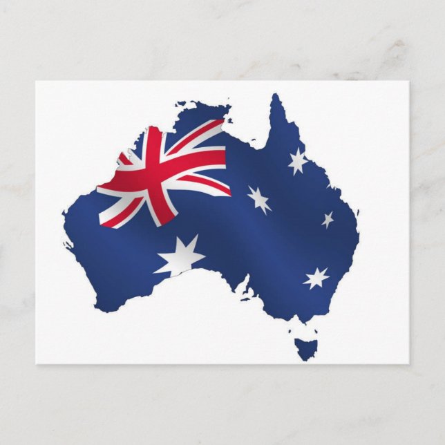 Aussie map flag postcard (Front)