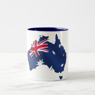 Aussie map flag Two-Tone coffee mug